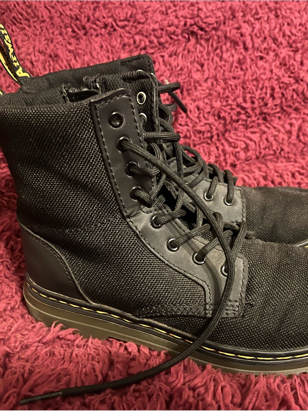 Dr. Martens Black Lace-Up Kids Rain & Snow Boots